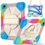 For iPad Air 11 2024 Contrast Color Robot Silicone Hybrid PC Tablet Case(Colorful Blue)