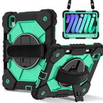 For iPad mini 2024 / mini 6 Contrast Color Robot Silicone Hybrid PC Tablet Case(Black Mint Green)