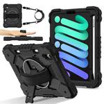 For iPad mini 2024 / mini 6 Contrast Color Robot Silicone Hybrid PC Tablet Case(Black)