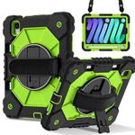 For iPad mini 2024 / mini 6 Contrast Color Robot Silicone Hybrid PC Tablet Case(Black Yellow Green)