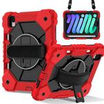 For iPad mini 2024 / mini 6 Contrast Color Robot Silicone Hybrid PC Tablet Case(Red Black)