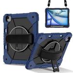 For iPad Air 13 2025 / 2024 Contrast Color Robot Silicone Hybrid PC Tablet Case(Navy Black)