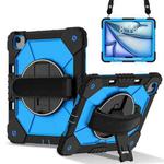For iPad Air 13 2025 / 2024 Contrast Color Robot Silicone Hybrid PC Tablet Case(Black Blue)