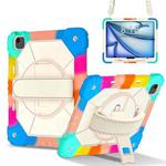 For iPad Air 13 2025 / 2024 Contrast Color Robot Silicone Hybrid PC Tablet Case(Colorful Blue)