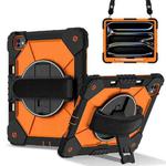 For iPad Pro 13 2024 Contrast Color Robot Silicone Hybrid PC Tablet Case(Black Orange)