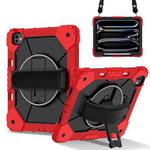 For iPad Pro 13 2024 Contrast Color Robot Silicone Hybrid PC Tablet Case(Red Black)