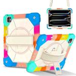 For iPad Pro 13 2024 Contrast Color Robot Silicone Hybrid PC Tablet Case(Colorful Blue)
