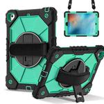 For iPad Pro 9.7 / 9.7 2018 / 2017 Contrast Color Robot Silicone Hybrid PC Tablet Case(Black Mint Green)