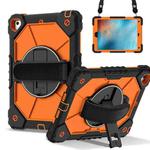 For iPad Pro 9.7 / 9.7 2018 / 2017 Contrast Color Robot Silicone Hybrid PC Tablet Case(Black Orange)