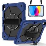 For iPad 2025 / 2022 Contrast Color Robot Silicone Hybrid PC Tablet Case(Navy Black)