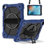 For iPad 10.2 2021 / 2020 / 2019 Contrast Color Robot Silicone Hybrid PC Tablet Case(Navy Black)