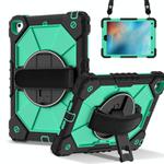 For iPad 10.2 2021 / 2020 / 2019 Contrast Color Robot Silicone Hybrid PC Tablet Case(Black Mint Green)