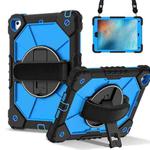 For iPad 10.2 2021 / 2020 / 2019 Contrast Color Robot Silicone Hybrid PC Tablet Case(Black Blue)