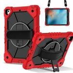For iPad 10.2 2021 / 2020 / 2019 Contrast Color Robot Silicone Hybrid PC Tablet Case(Red Black)