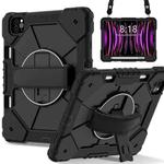 For iPad Air 5 / 4 / Pro 11 Contrast Color Robot Silicone Hybrid PC Tablet Case(Black)