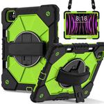 For iPad Air 5 / 4 / Pro 11 Contrast Color Robot Silicone Hybrid PC Tablet Case(Black Yellow Green)