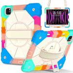 For iPad Air 5 / 4 / Pro 11 Contrast Color Robot Silicone Hybrid PC Tablet Case(Colorful Blue)