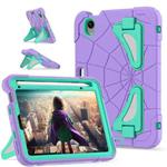 For iPad mini 2024 / mini 6 Silicone + PC Shockproof Protective Tablet Case(Purple Mint Green)