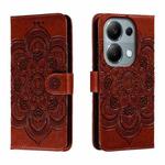 For Xiaomi Redmi Note 13 Pro 4G Sun Mandala Embossing Pattern Phone Leather Case(Brown)