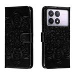 For Xiaomi Redmi K70 Sun Mandala Embossing Pattern Phone Leather Case(Black)