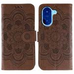 For Redmi A5 4G 173.3mm Sun Mandala Embossing Pattern Phone Leather Case(Brown)