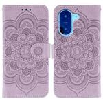 For Redmi A5 4G 171.7mm / Poco C71 4G Sun Mandala Embossing Pattern Phone Leather Case(Purple)