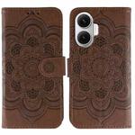 For Redmi Turbo 4 Pro 5G / Poco F7 Sun Mandala Embossing Pattern Phone Leather Case(Brown)