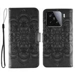 For Xiaomi 15 Sun Mandala Embossing Pattern Phone Leather Case(Black)