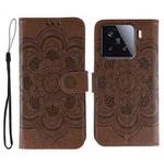 For Xiaomi 15 Sun Mandala Embossing Pattern Phone Leather Case(Brown)