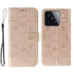 For Xiaomi 15 Sun Mandala Embossing Pattern Phone Leather Case(Rose Gold)