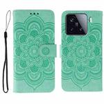 For Xiaomi 15 Sun Mandala Embossing Pattern Phone Leather Case(Green)