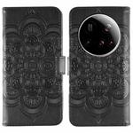 For Xiaomi 15 Ultra Sun Mandala Embossing Pattern Phone Leather Case(Black)