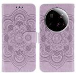 For Xiaomi 15 Ultra Sun Mandala Embossing Pattern Phone Leather Case(Purple)