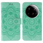 For Xiaomi 15 Ultra Sun Mandala Embossing Pattern Phone Leather Case(Green)