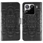 For Xiaomi 15 Pro Sun Mandala Embossing Pattern Phone Leather Case(Black)