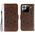 For Xiaomi 15 Pro Sun Mandala Embossing Pattern Phone Leather Case(Brown)