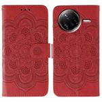 For Xiaomi Poco F7 Ultra / Redmi K80 Pro Sun Mandala Embossing Pattern Phone Leather Case(Red)