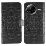 For Xiaomi Poco F7 Ultra / Redmi K80 Pro Sun Mandala Embossing Pattern Phone Leather Case(Black)