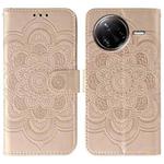 For Xiaomi Poco F7 Ultra / Redmi K80 Pro Sun Mandala Embossing Pattern Phone Leather Case(Rose Gold)