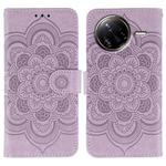 For Xiaomi Poco F7 Ultra / Redmi K80 Pro Sun Mandala Embossing Pattern Phone Leather Case(Purple)
