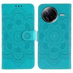 For Xiaomi Poco F7 Ultra / Redmi K80 Pro Sun Mandala Embossing Pattern Phone Leather Case(Blue)
