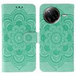 For Xiaomi Poco F7 Ultra / Redmi K80 Pro Sun Mandala Embossing Pattern Phone Leather Case(Green)