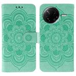 For Xiaomi Poco F7 Pro / Redmi K80 Sun Mandala Embossing Pattern Phone Leather Case(Green)