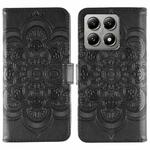 For Xiaomi 14T Pro Sun Mandala Embossing Pattern Phone Leather Case(Black)