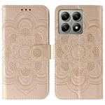 For Xiaomi 14T Sun Mandala Embossing Pattern Phone Leather Case(Rose Gold)