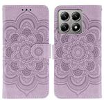 For Xiaomi 14T Sun Mandala Embossing Pattern Phone Leather Case(Purple)