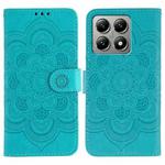 For Xiaomi 14T Sun Mandala Embossing Pattern Phone Leather Case(Blue)