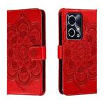 For Honor 90 GT Sun Mandala Embossing Pattern Phone Leather Case(Red)