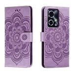 For Honor 90 GT Sun Mandala Embossing Pattern Phone Leather Case(Purple)