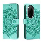 For Honor 100 Pro Sun Mandala Embossing Pattern Phone Leather Case(Green)